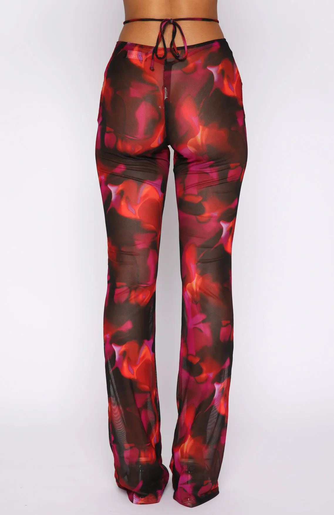 Rhythm Of The Night Pants Pink Flame Print