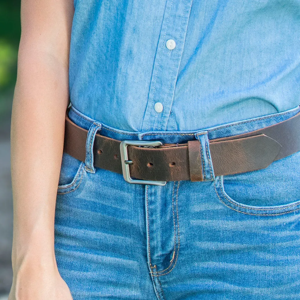 Roan Mountain Distressed Leather Belt and Wallet Set by Nickel Smart®