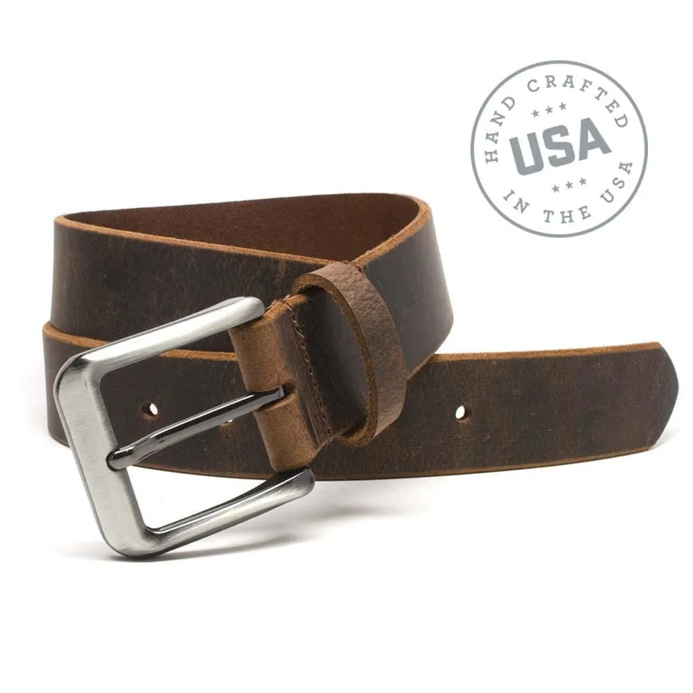 Roan Mountain Distressed Leather Belt and Wallet Set by Nickel Smart®