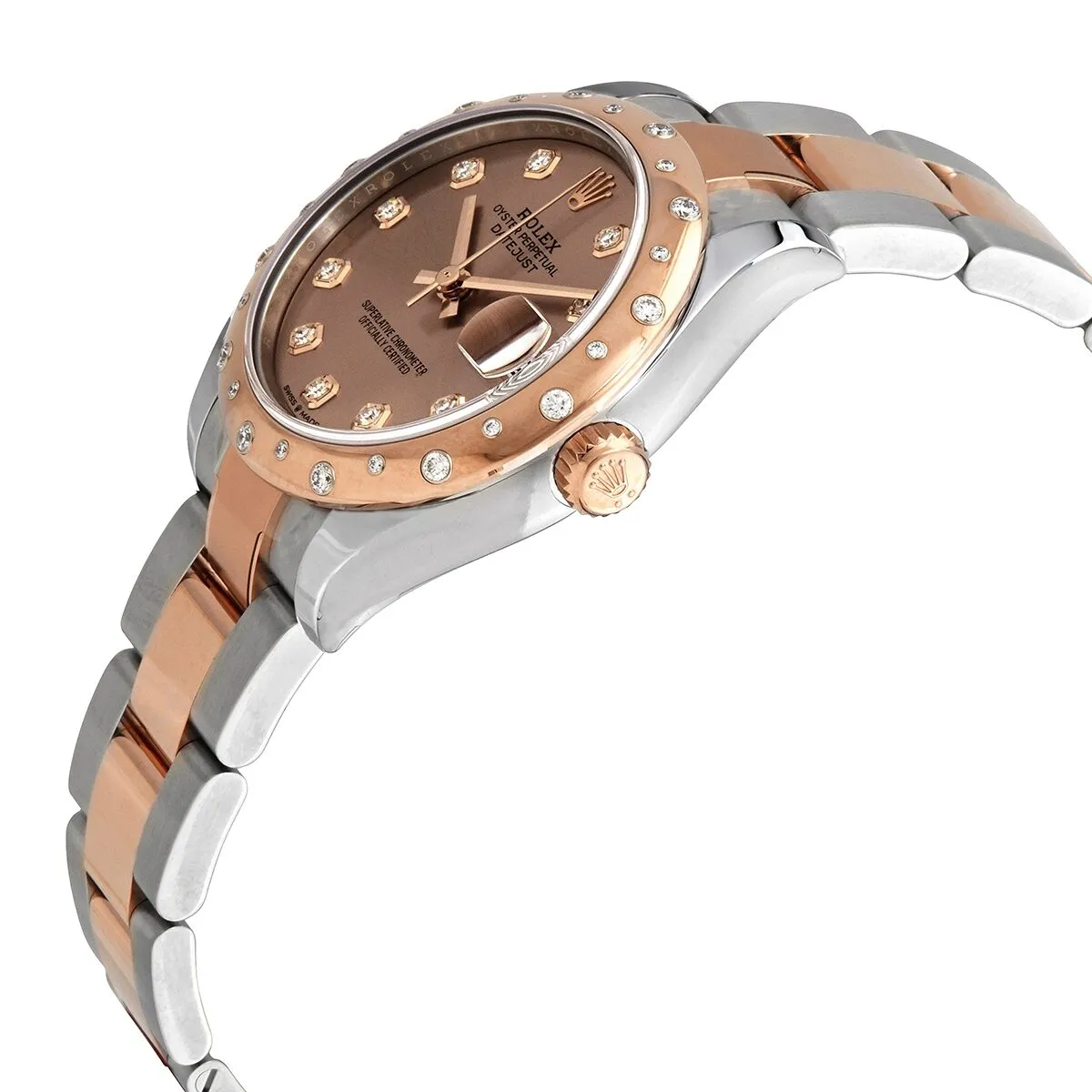 Rolex DateJust 31 Automatic Ladies Stainless Steel 18kt Everose Gold Oyster Watch 278341PDO