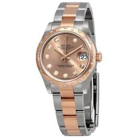 Rolex DateJust 31 Automatic Ladies Stainless Steel 18kt Everose Gold Oyster Watch 278341PDO