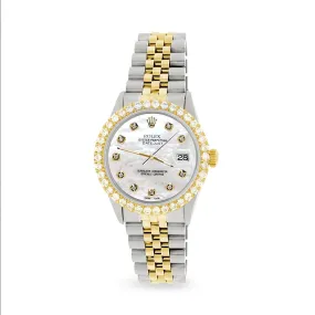 Rolex Datejust 36mm 2-Tone Watch 3.05ct Diamond Bezel/White MOP Diamond Dial TFJ-142508531