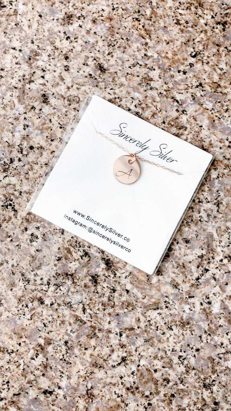 Rose Gold Initial Necklace