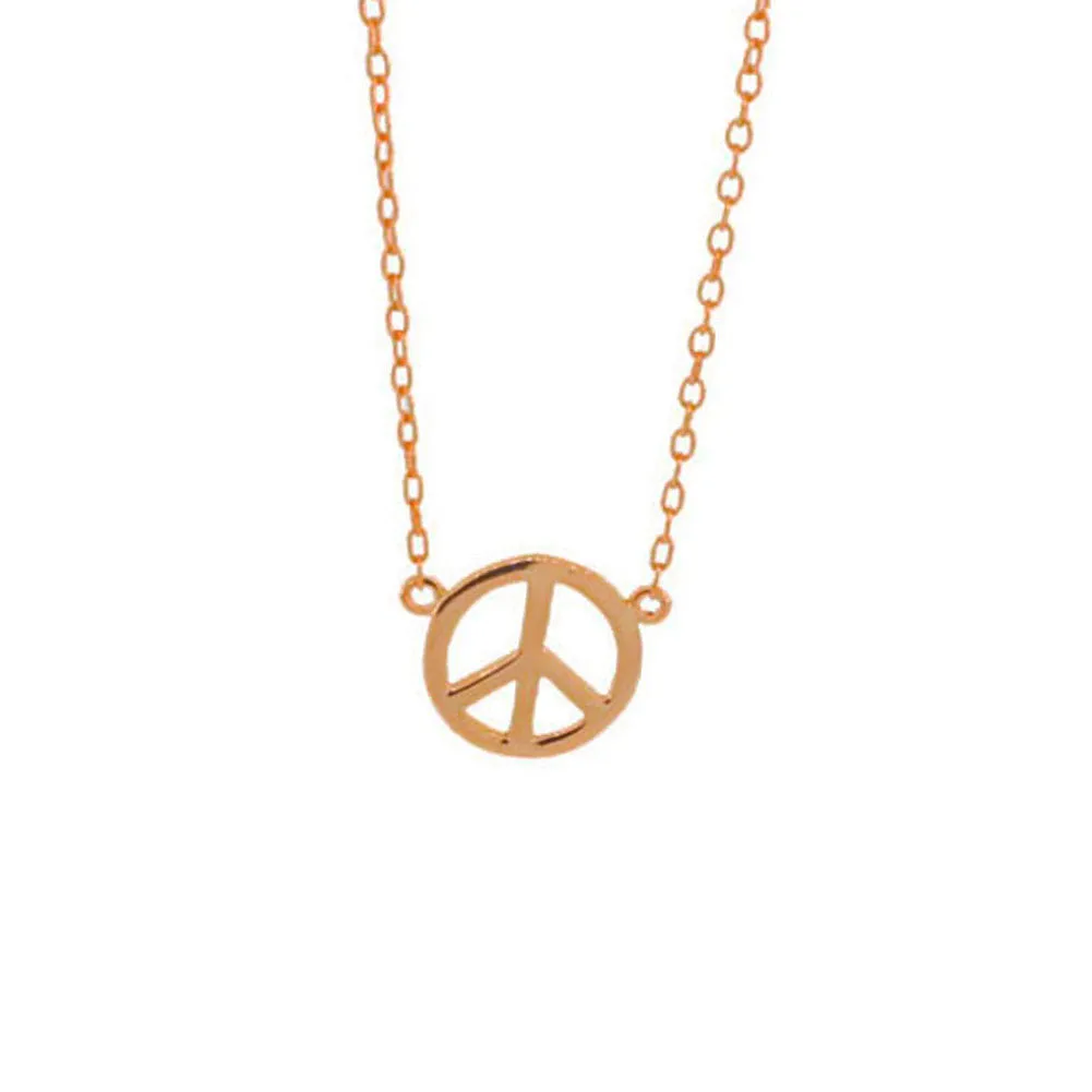 Rosy Mini Peace Charm Necklace