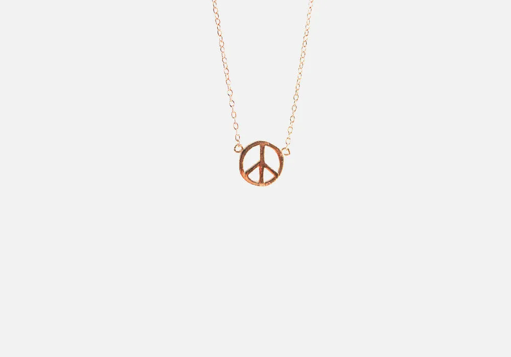 Rosy Mini Peace Charm Necklace