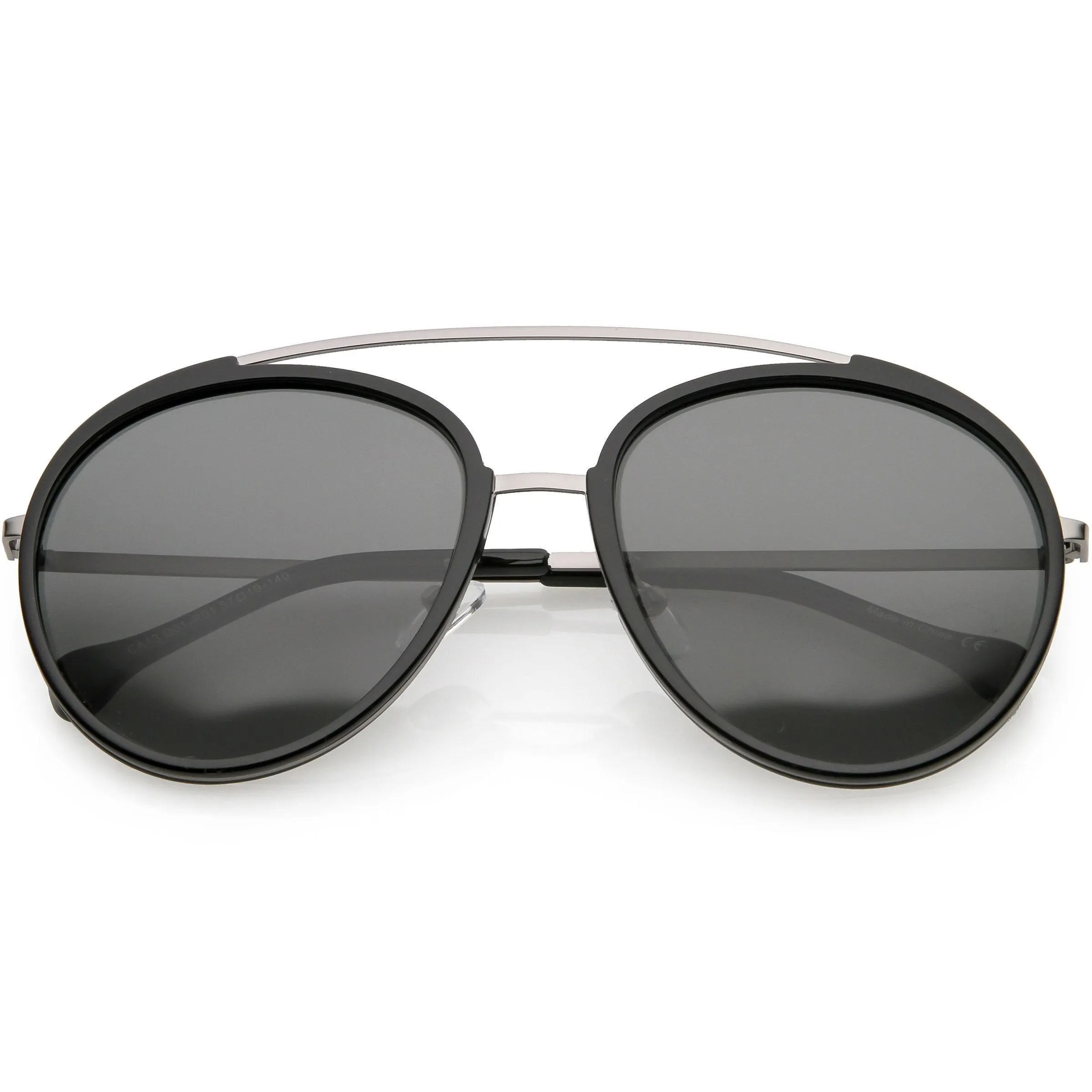 Round Dapper Tear Drop Polarized Mirrored Lens Aviator Sunglasses C825
