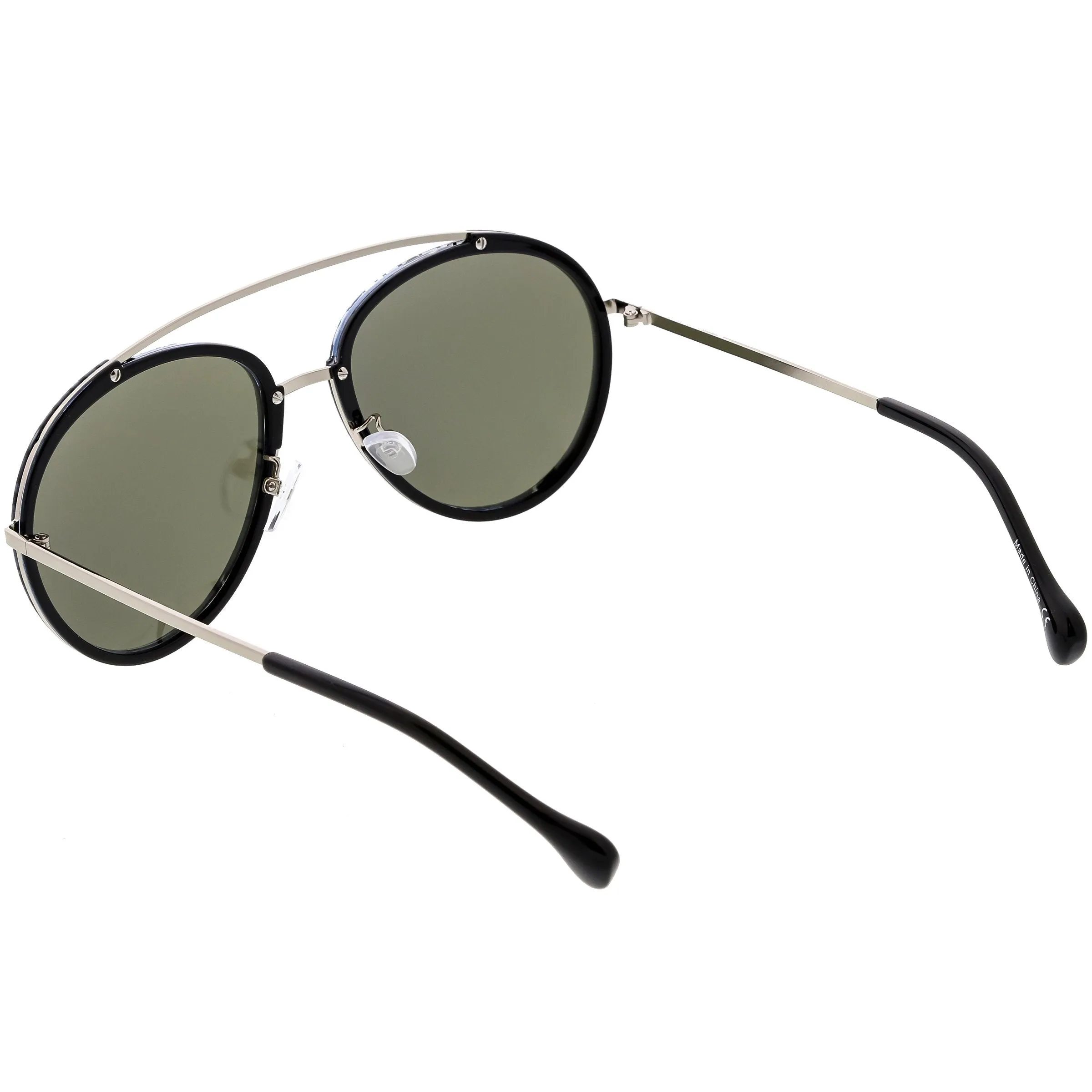 Round Dapper Tear Drop Polarized Mirrored Lens Aviator Sunglasses C825