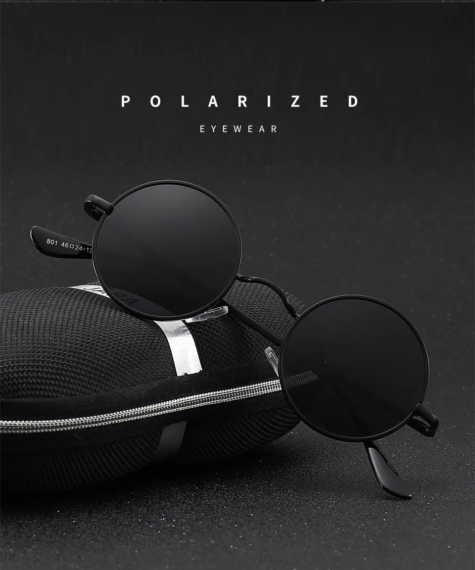 Round Frame Men Retro Sunglasses