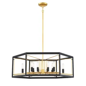 Sable Point 26 in. 12 lights Pendant Light Black & Gold Finish