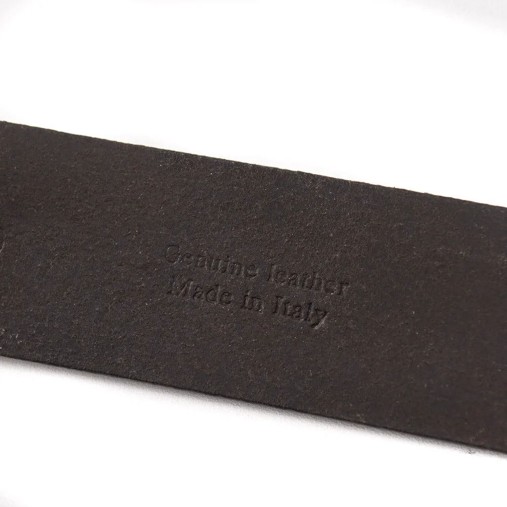 Santoni Grained Leather Belt in Antiqued Beige