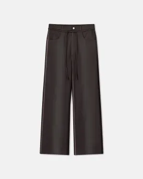 Sato - Belted Alt Vintage Leather Pants - Dark Brown
