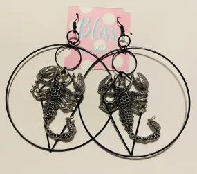 Scorpion Geometric Hoop Statement Earrings