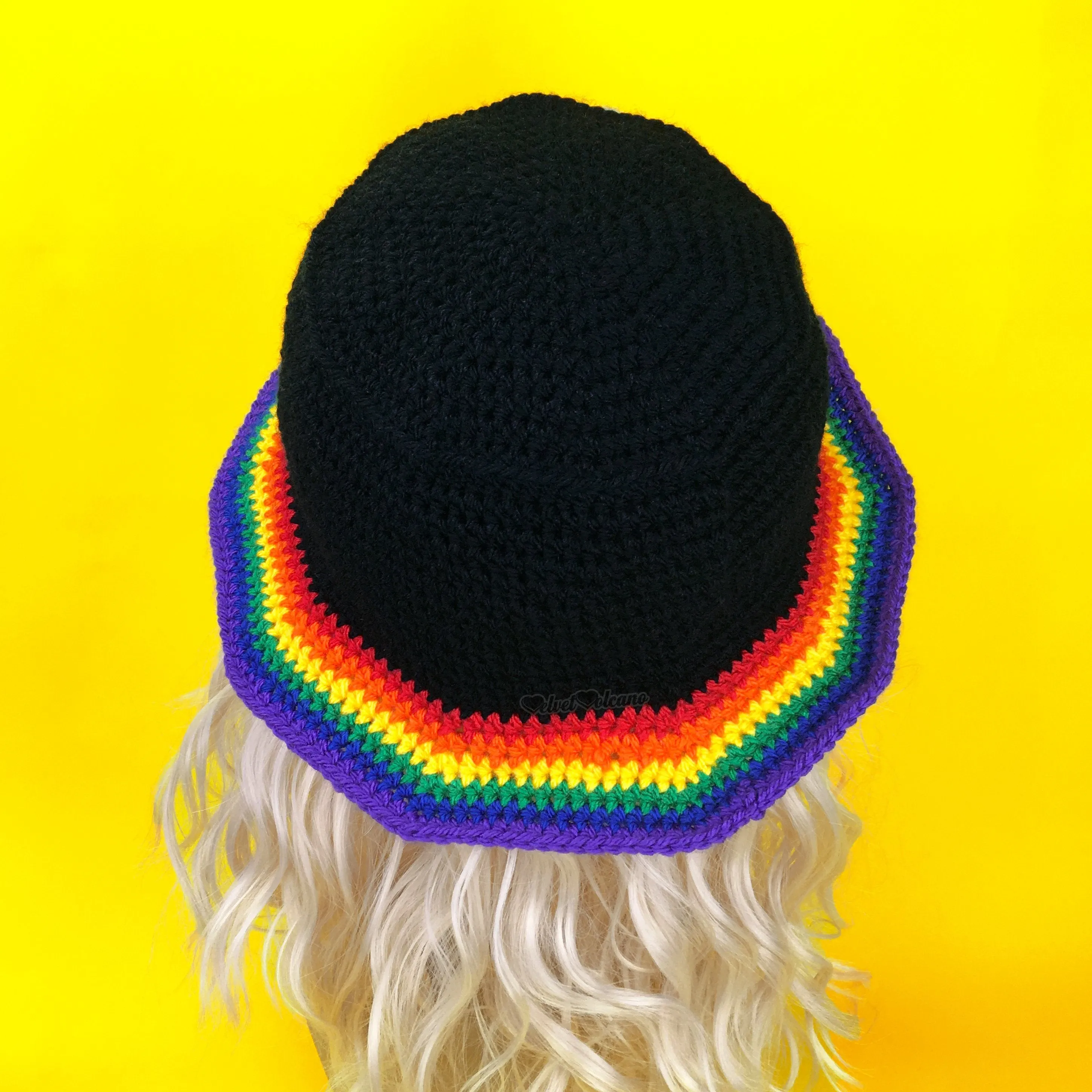 Shooting Star Rainbow Striped Bucket Hat (Custom Colour)