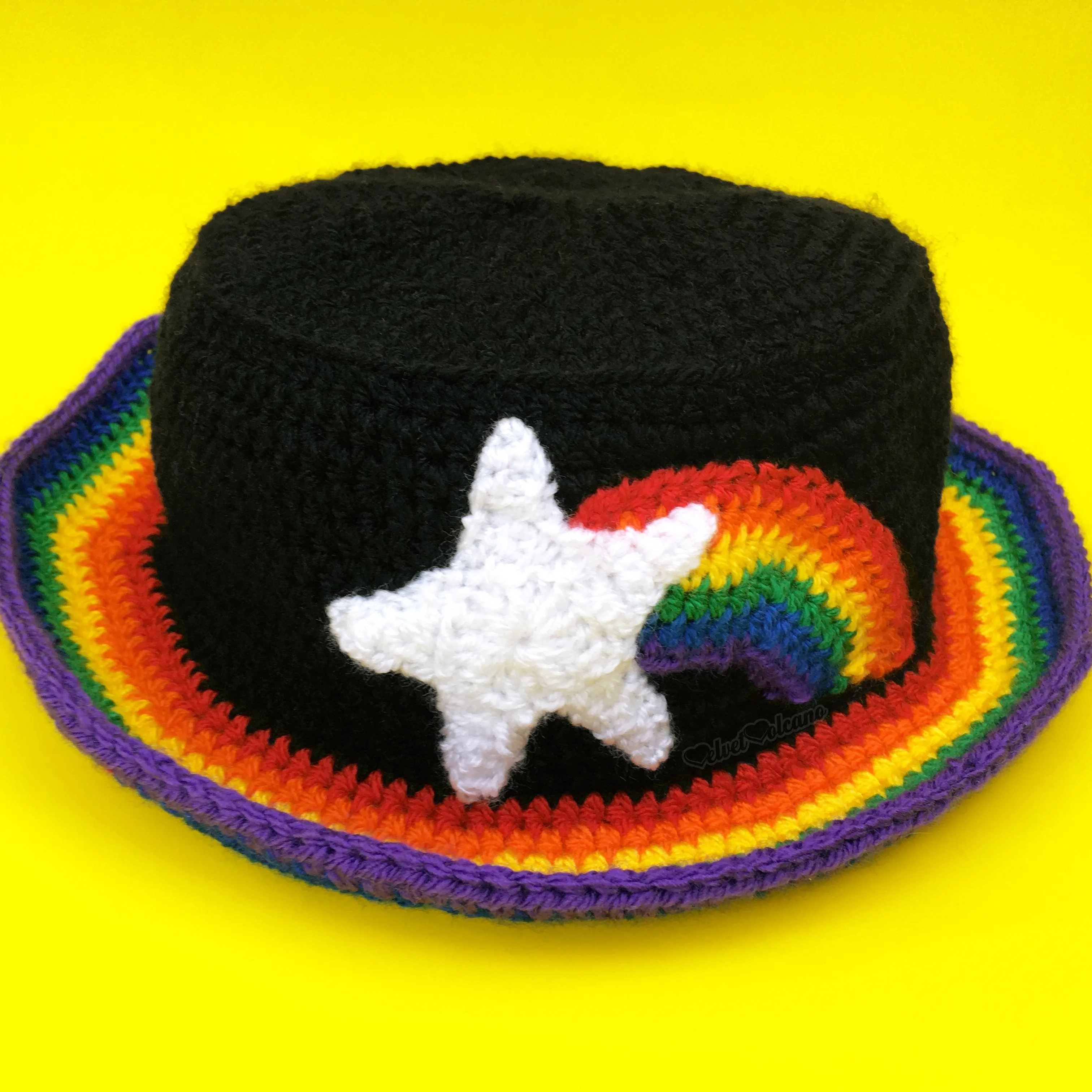 Shooting Star Rainbow Striped Bucket Hat (Custom Colour)