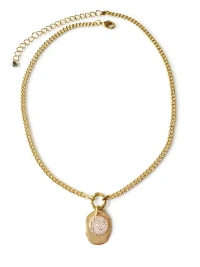 Short Rose Gold Coin Gold Disc Necklace