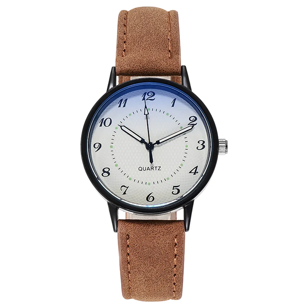 Sidiou Group Classic Women's Casual Quartz Leather Band Strap Watch Round Analog Clock Wrist Watches Luminous Hands Wrist Waterproof Dress Watch