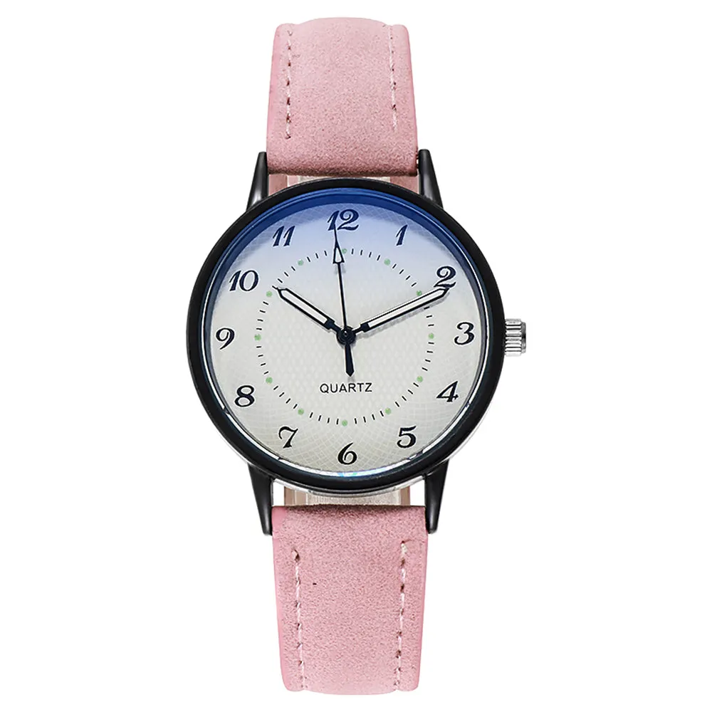 Sidiou Group Classic Women's Casual Quartz Leather Band Strap Watch Round Analog Clock Wrist Watches Luminous Hands Wrist Waterproof Dress Watch