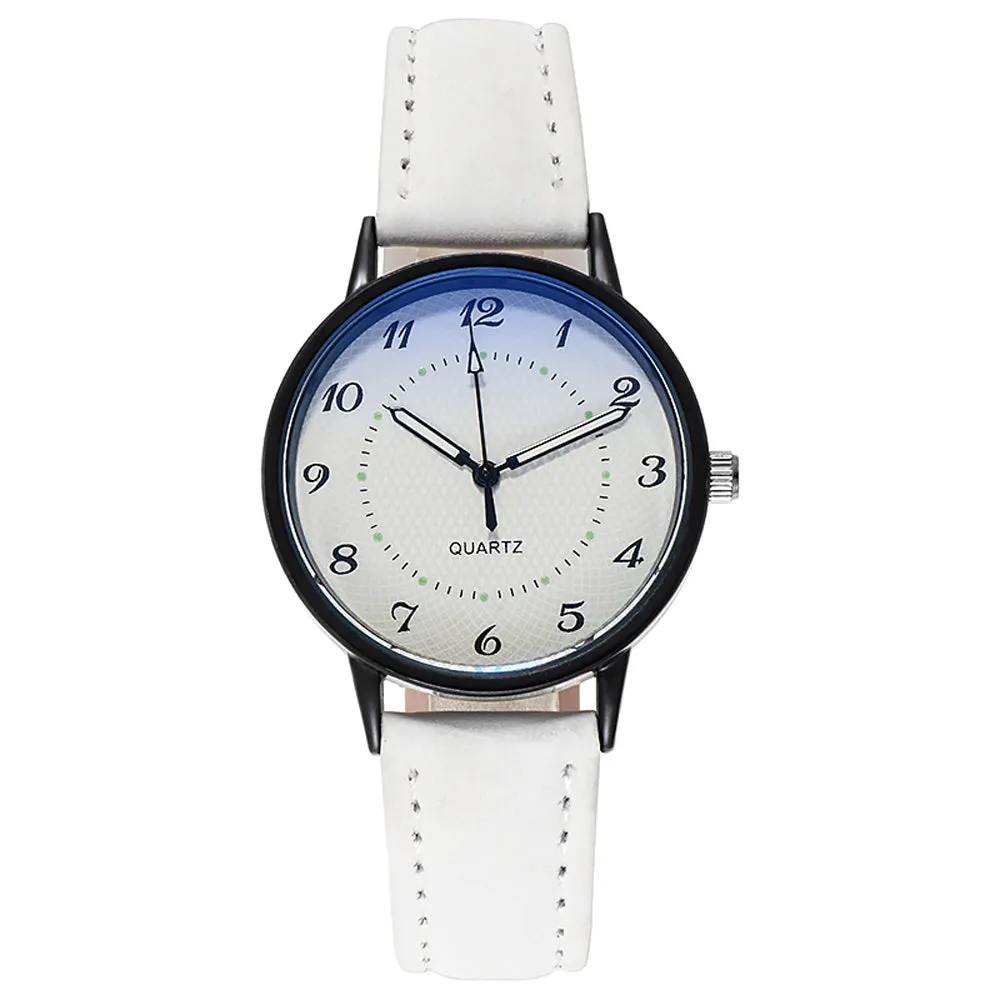 Sidiou Group Classic Women's Casual Quartz Leather Band Strap Watch Round Analog Clock Wrist Watches Luminous Hands Wrist Waterproof Dress Watch