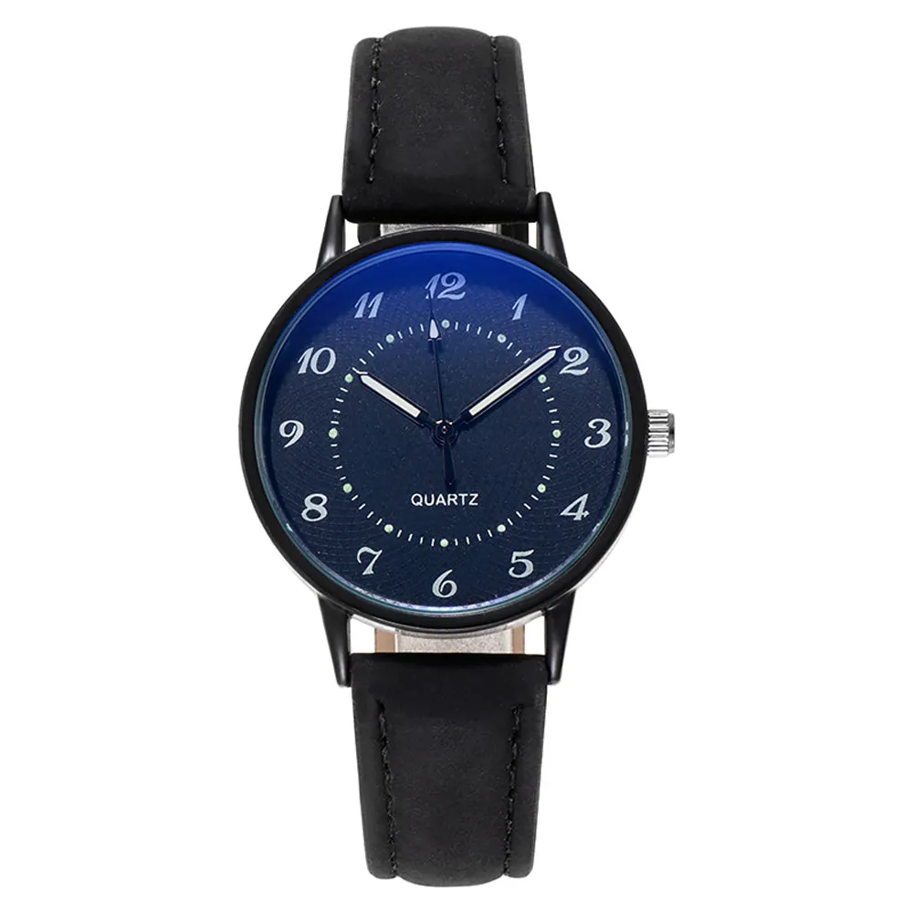 Sidiou Group Classic Women's Casual Quartz Leather Band Strap Watch Round Analog Clock Wrist Watches Luminous Hands Wrist Waterproof Dress Watch