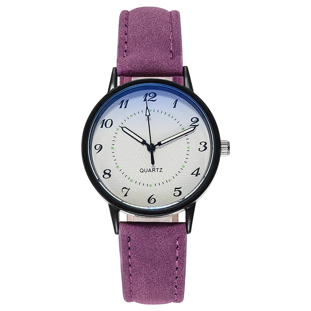 Sidiou Group Classic Women's Casual Quartz Leather Band Strap Watch Round Analog Clock Wrist Watches Luminous Hands Wrist Waterproof Dress Watch