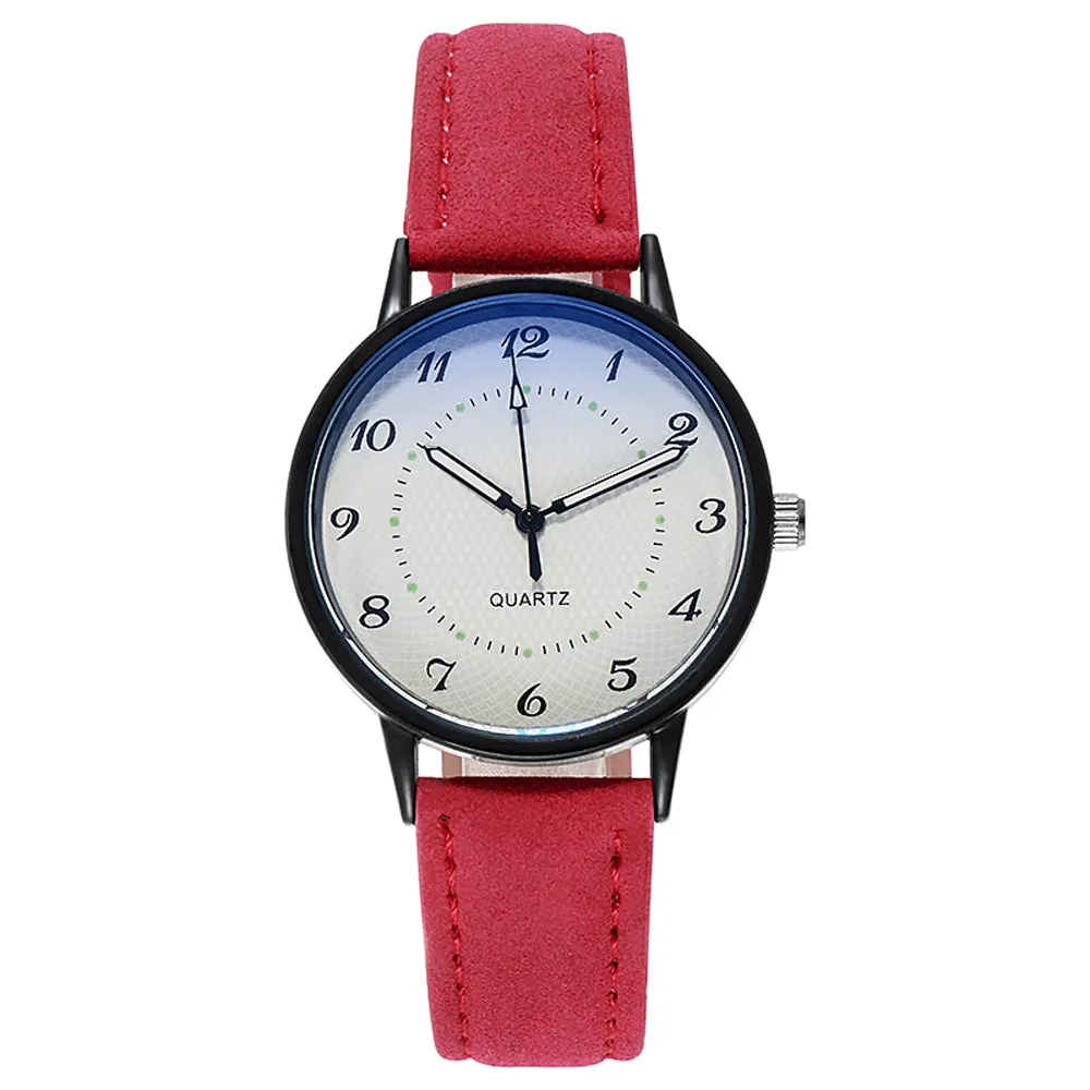 Sidiou Group Classic Women's Casual Quartz Leather Band Strap Watch Round Analog Clock Wrist Watches Luminous Hands Wrist Waterproof Dress Watch
