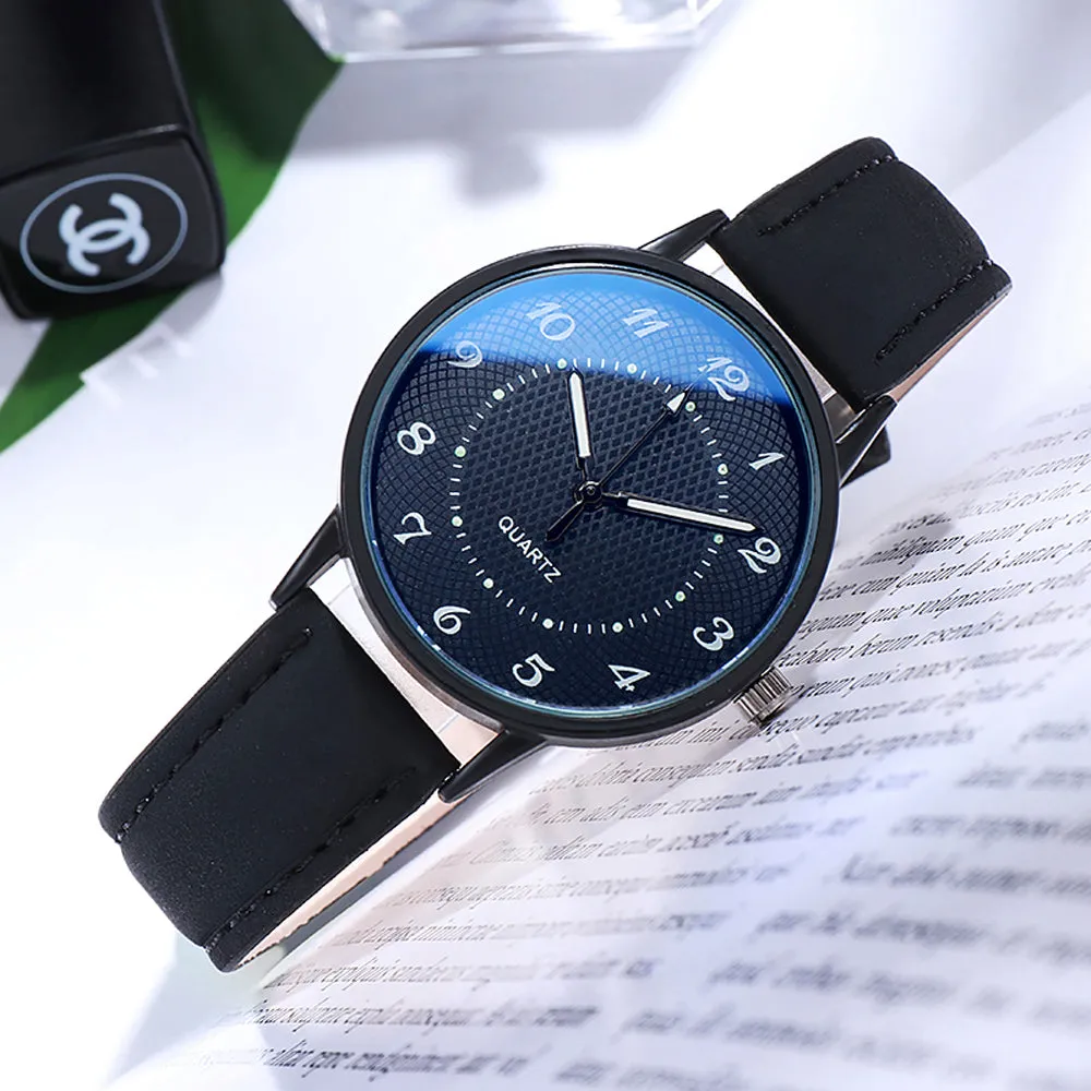 Sidiou Group Classic Women's Casual Quartz Leather Band Strap Watch Round Analog Clock Wrist Watches Luminous Hands Wrist Waterproof Dress Watch