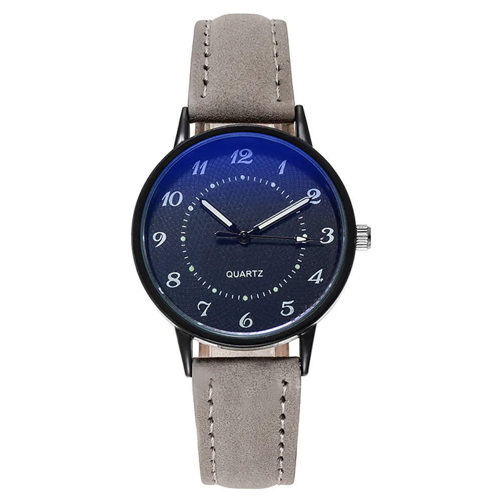 Sidiou Group Classic Women's Casual Quartz Leather Band Strap Watch Round Analog Clock Wrist Watches Luminous Hands Wrist Waterproof Dress Watch