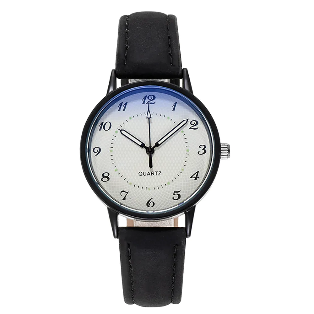 Sidiou Group Classic Women's Casual Quartz Leather Band Strap Watch Round Analog Clock Wrist Watches Luminous Hands Wrist Waterproof Dress Watch