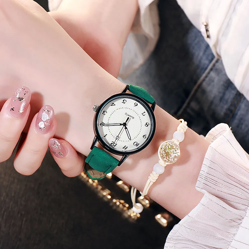 Sidiou Group Classic Women's Casual Quartz Leather Band Strap Watch Round Analog Clock Wrist Watches Luminous Hands Wrist Waterproof Dress Watch
