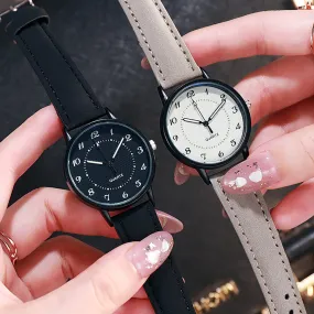 Sidiou Group Classic Women's Casual Quartz Leather Band Strap Watch Round Analog Clock Wrist Watches Luminous Hands Wrist Waterproof Dress Watch