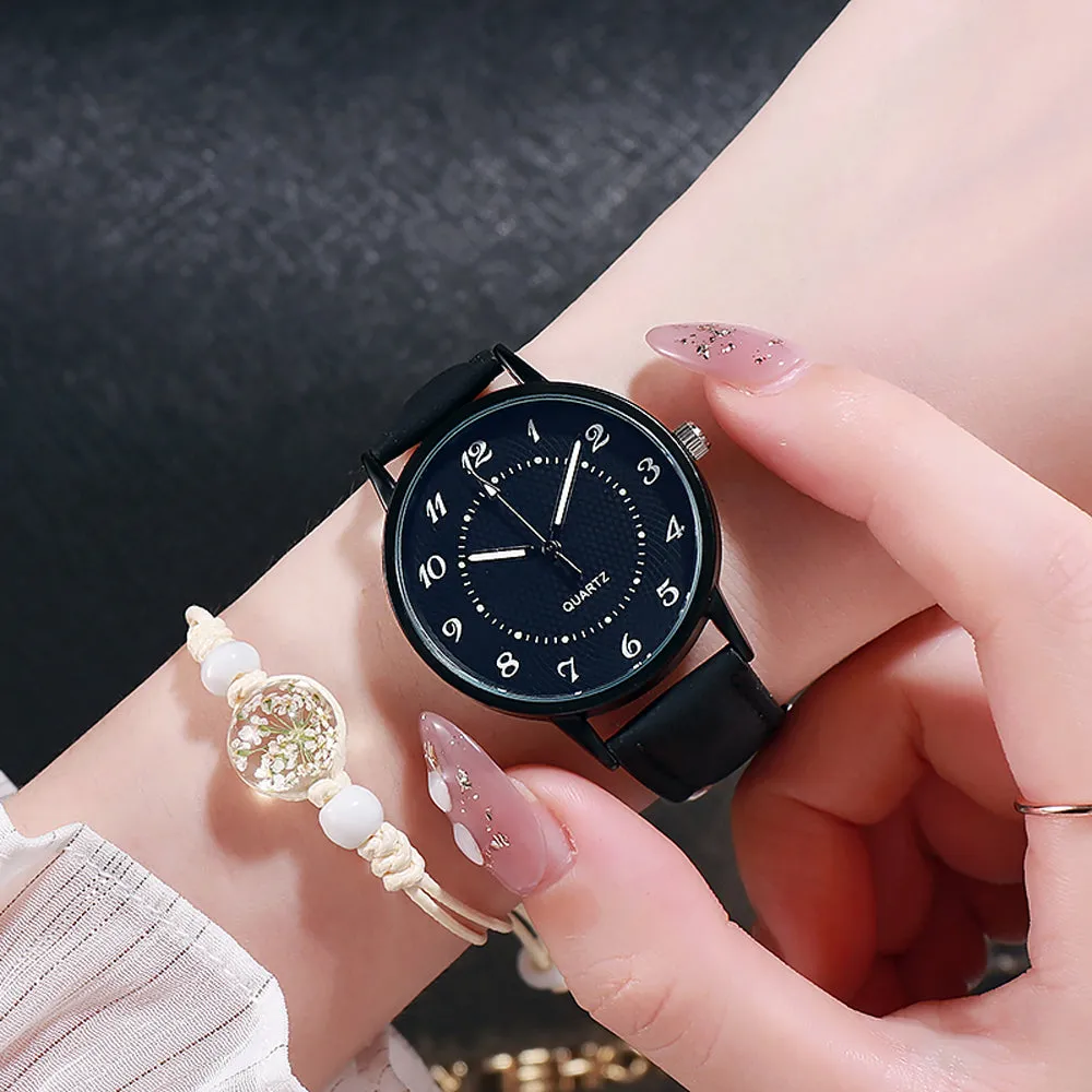 Sidiou Group Classic Women's Casual Quartz Leather Band Strap Watch Round Analog Clock Wrist Watches Luminous Hands Wrist Waterproof Dress Watch