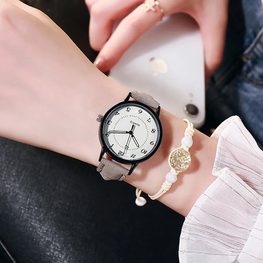 Sidiou Group Classic Women's Casual Quartz Leather Band Strap Watch Round Analog Clock Wrist Watches Luminous Hands Wrist Waterproof Dress Watch