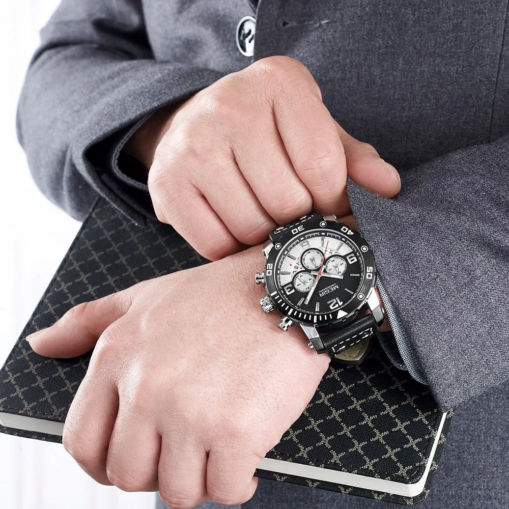 Sidiou Group Men Watch Leather Band  Quartz Movement  Watch Male Watch  Casual Watch