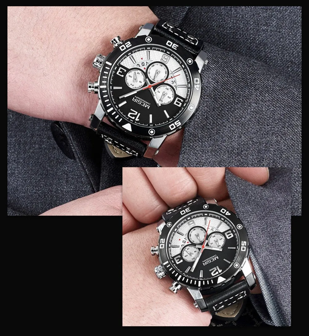 Sidiou Group Men Watch Leather Band  Quartz Movement  Watch Male Watch  Casual Watch