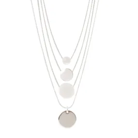 Silver Disc Multi Row Choker