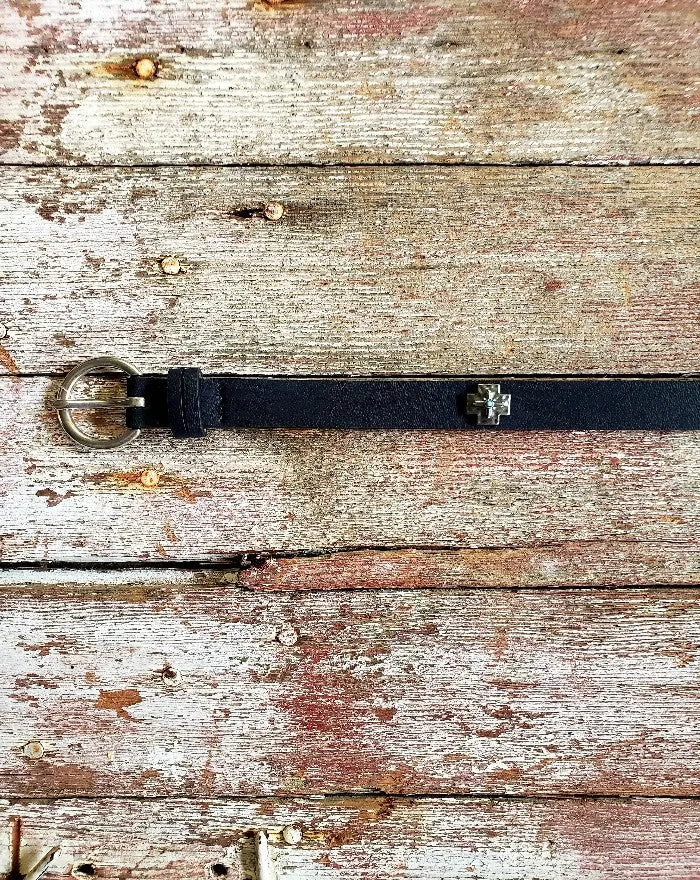 Skinny Cross Belt in Black #4418