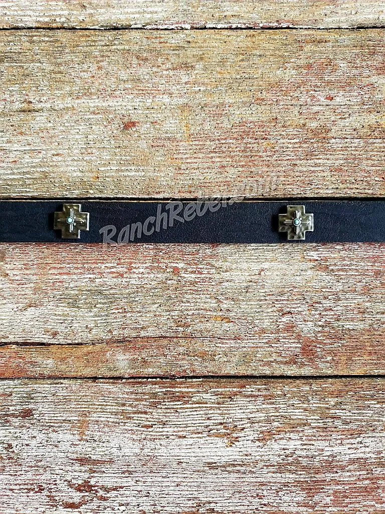 Skinny Cross Belt in Black #4418