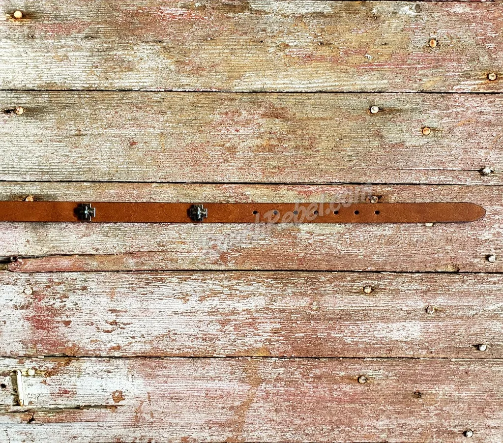 Skinny Cross Belt in Chestnut #4417