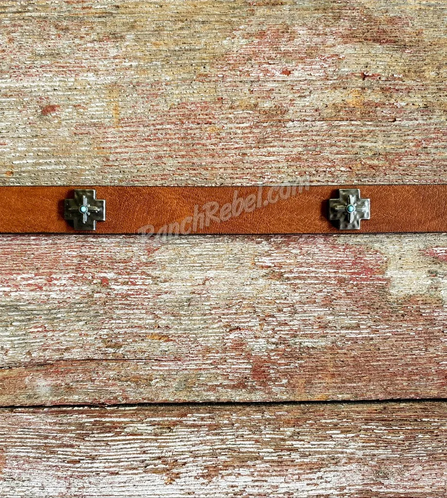 Skinny Cross Belt in Chestnut #4417