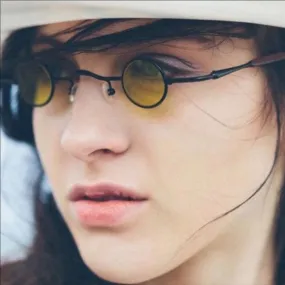 Small Round Yellow Lens Sunglasses