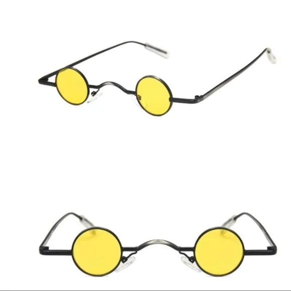 Small Round Yellow Lens Sunglasses