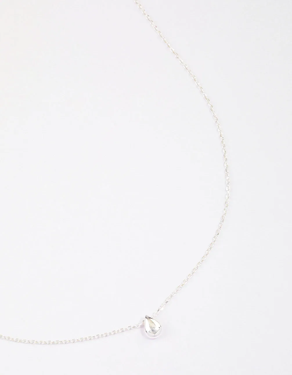 Sterling Silver Teardrop Pendant Chain Necklace