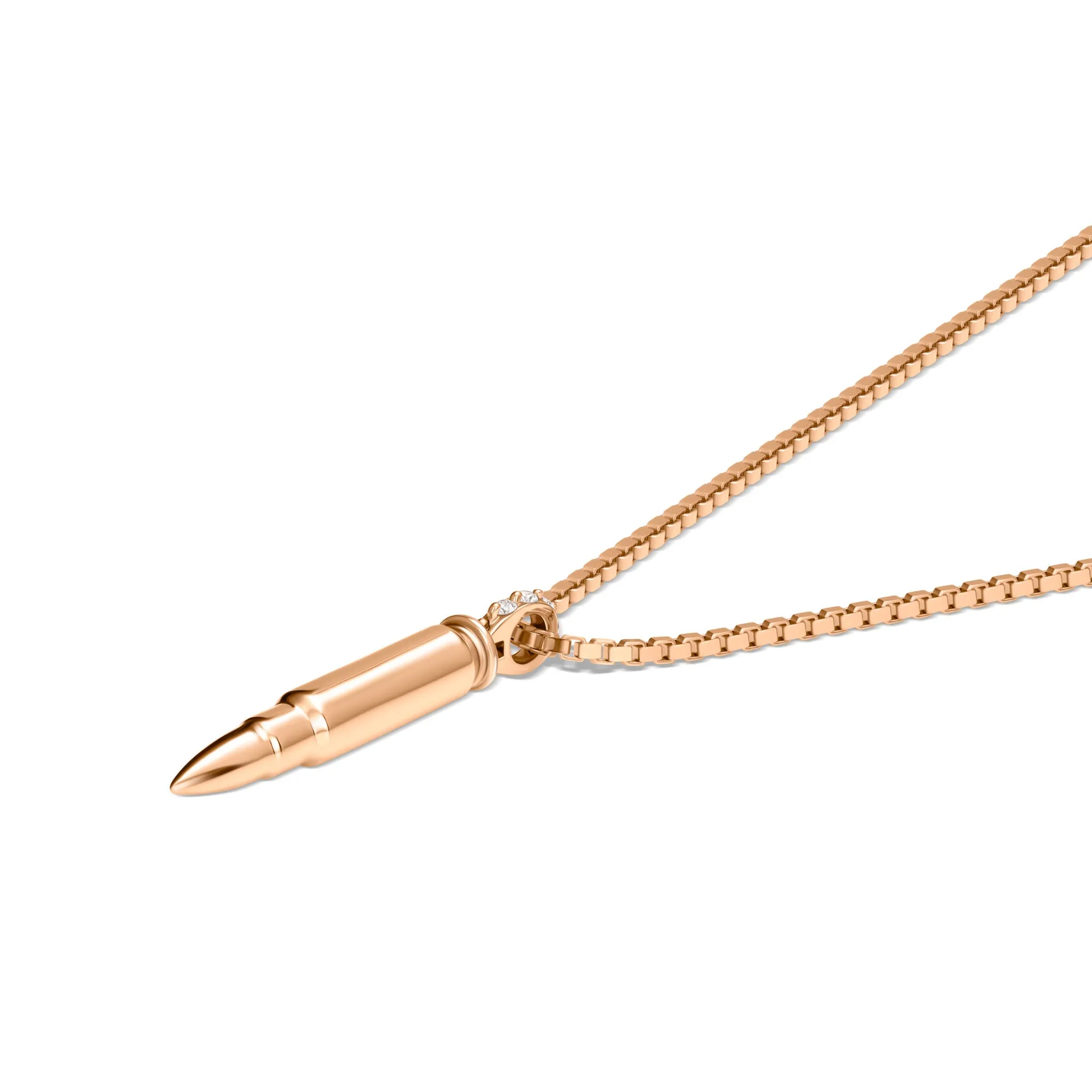 StingHD Bullet Pendant: 18K Rose Gold with Diamond Bale
