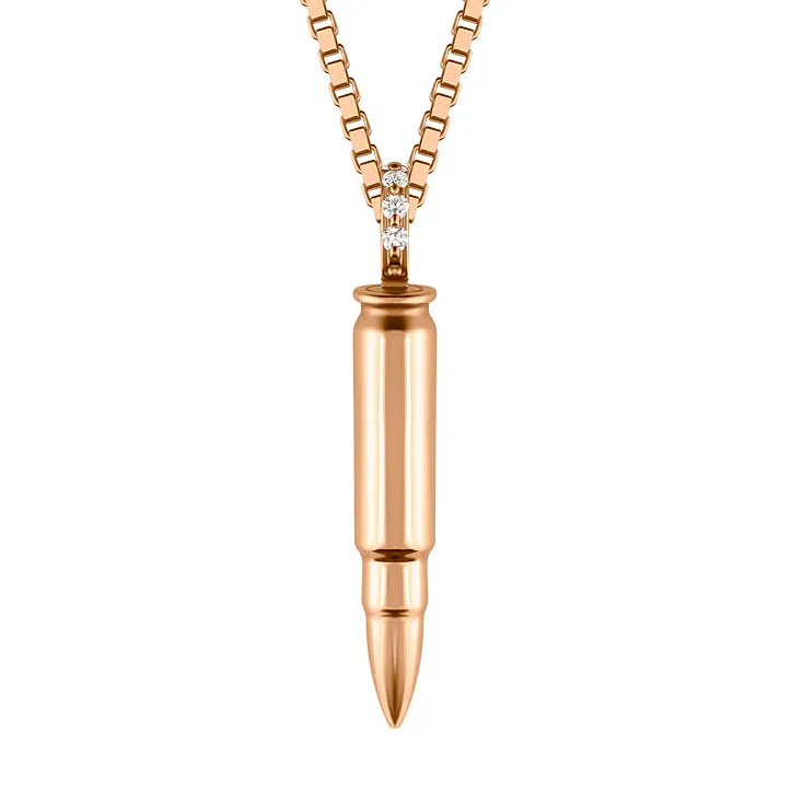 StingHD Bullet Pendant: 18K Rose Gold with Diamond Bale