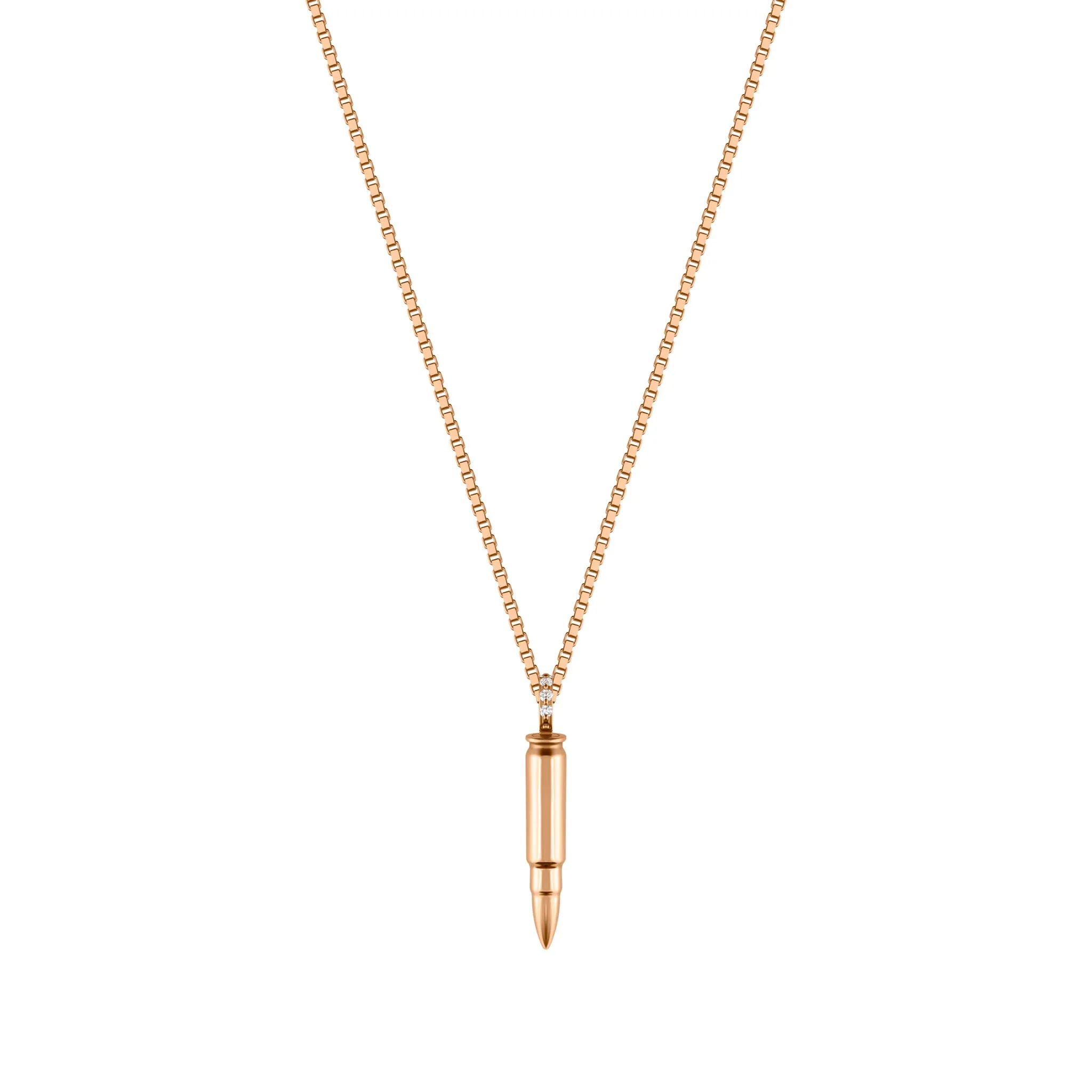StingHD Bullet Pendant: 18K Rose Gold with Diamond Bale