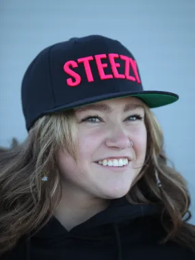 Straight Steezy Snapback Hat (Pink/Black)