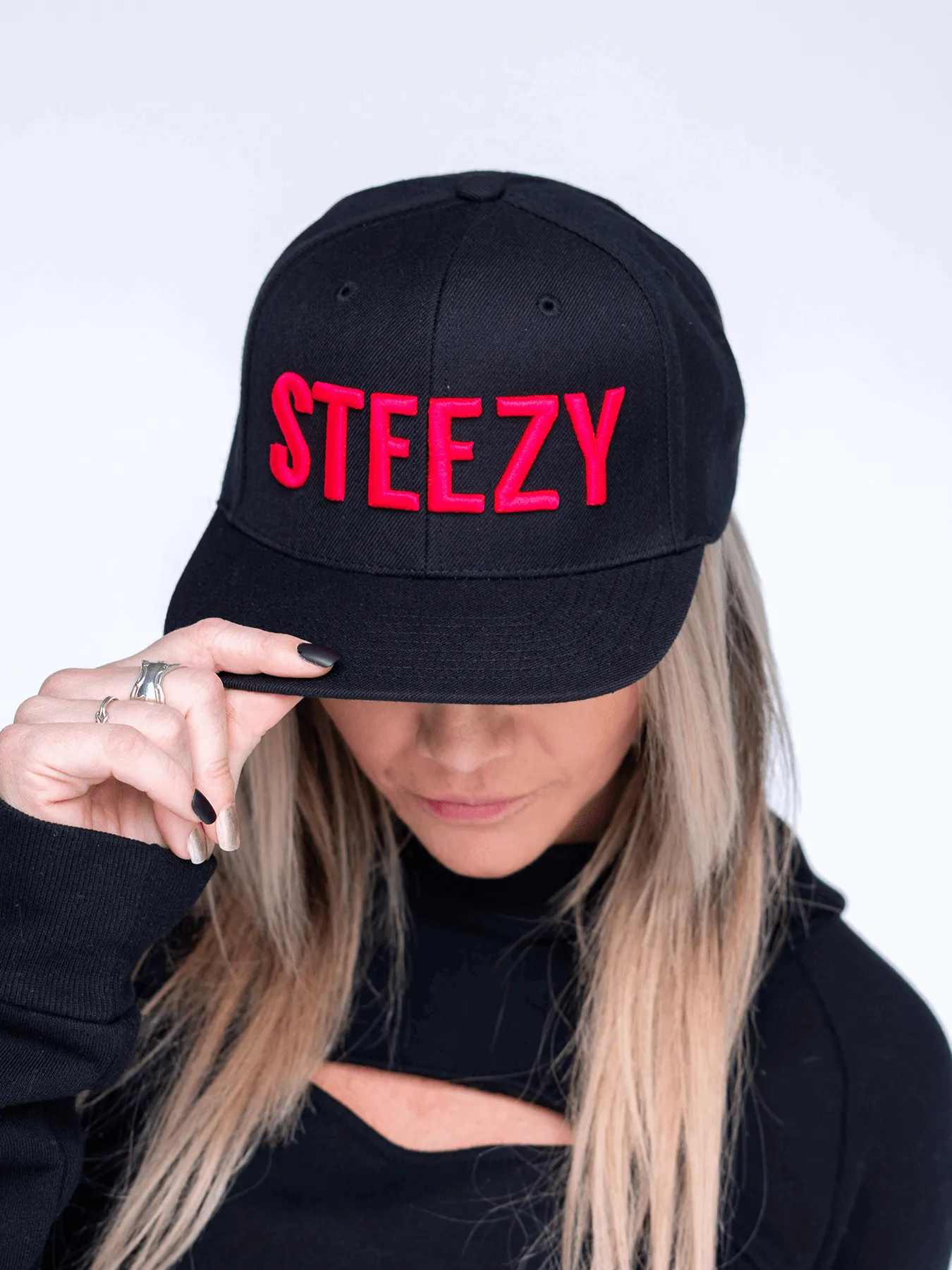 Straight Steezy Snapback Hat (Pink/Black)