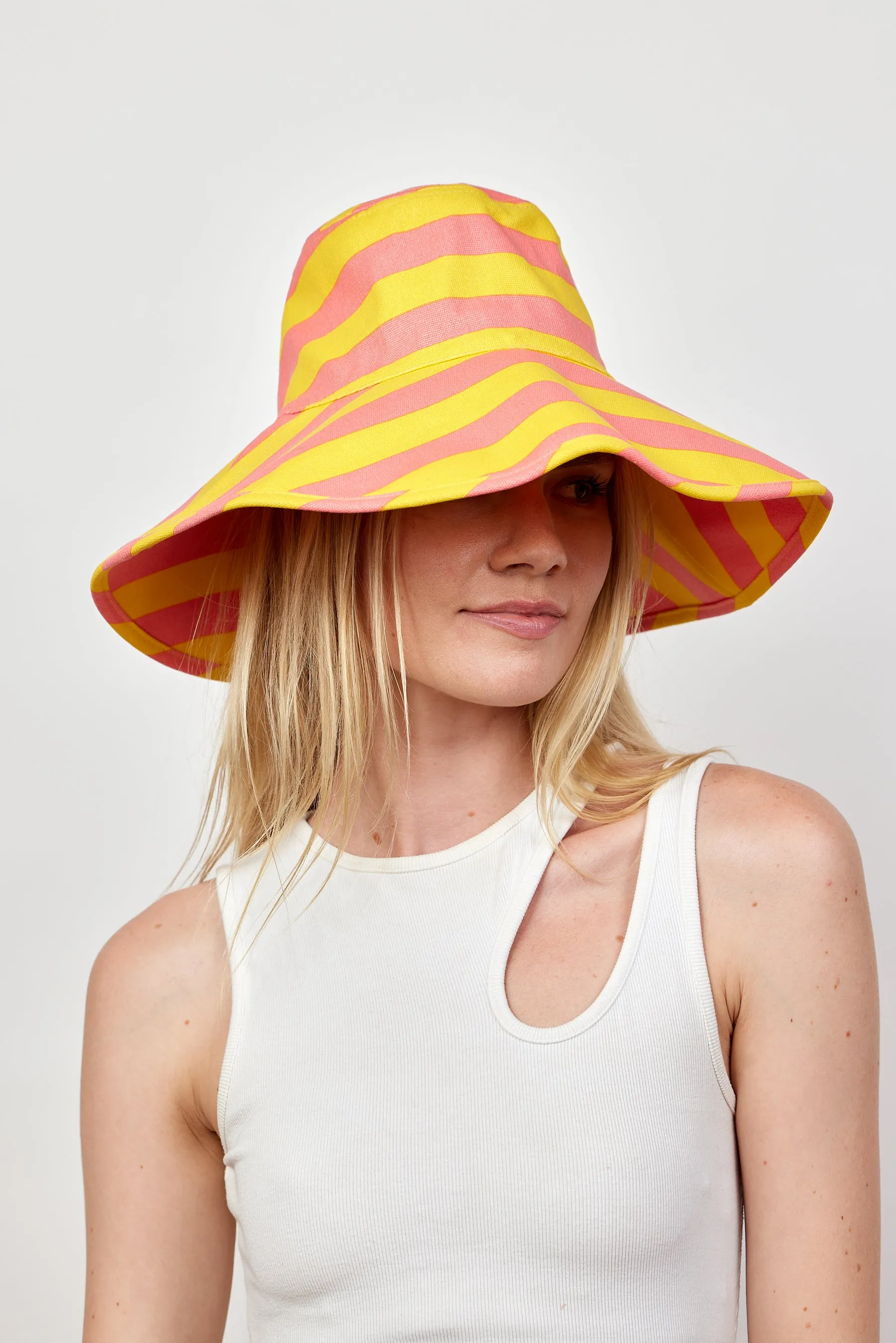 Striped Canvas Sunhat