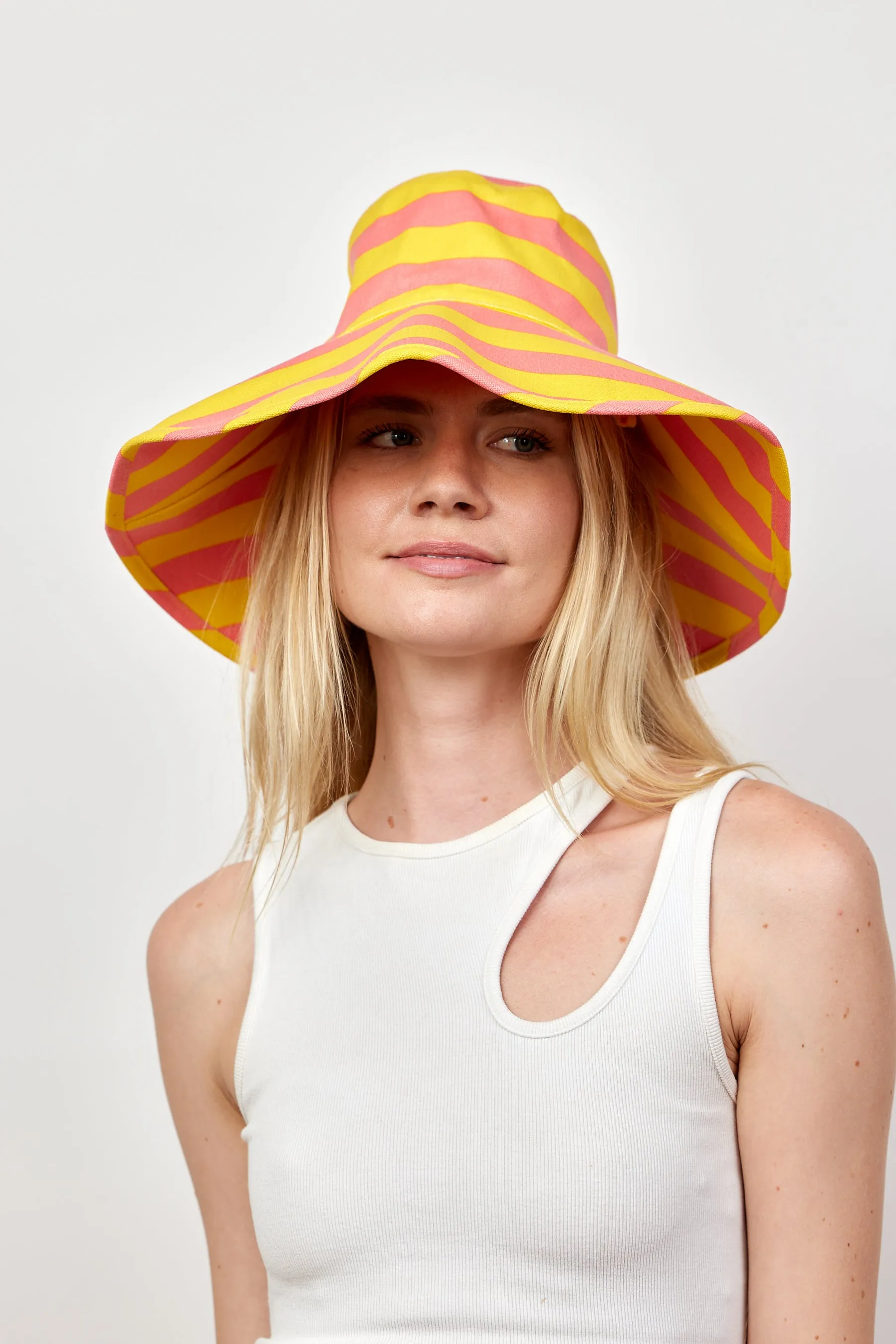 Striped Canvas Sunhat