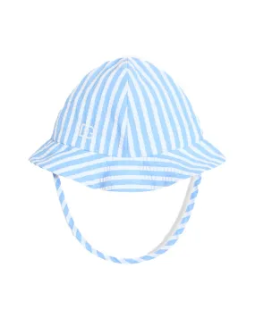 Striped Seersucker Bucket Hat - Blue